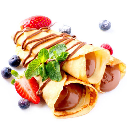 Chocolate strawberry crepes